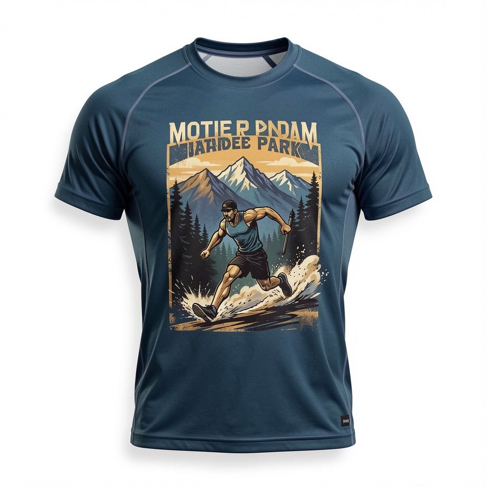 Gildan Teal Graphic Men’s Swim Rash Guard